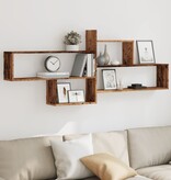 VidaXL Wandschap 167,5x18x68 cm bewerkt hout oud houtkleurig