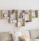 VidaXL Wandschap 159x18x66 cm bewerkt hout sonoma eikenkleurig