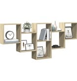 VidaXL Wandschap 159x18x66 cm bewerkt hout sonoma eikenkleurig