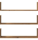 VidaXL Wandschappen 3 st 80x18x18 cm bewerkt hout artisanaal eiken