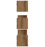 VidaXL Wandschappen 3 st 80x18x18 cm bewerkt hout artisanaal eiken