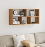 VidaXL Wandschap 100x25x50 cm bewerkt hout artisanaal eikenkleurig