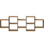 VidaXL Wandschap 129x18x42 cm bewerkt hout artisanaal eikenkleurig