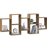 VidaXL Wandschap 159x18x65 cm bewerkt hout artisanaal eikenkleurig