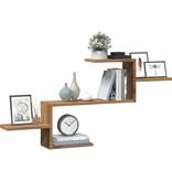 VidaXL Wandschap 104x15x49 cm bewerkt hout artisanaal eikenkleurig