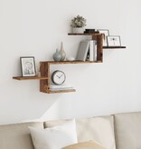 VidaXL Wandschap 104x15x49 cm bewerkt hout oud houtkleurig