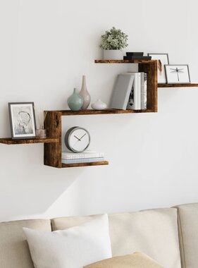 VidaXL Wandschap 104x15x49 cm bewerkt hout gerookt eikenkleurig