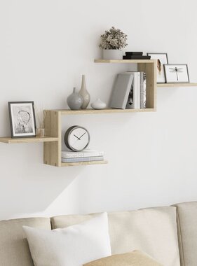 VidaXL Wandschap 104x15x49 cm bewerkt hout sonoma eikenkleurig