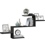 VidaXL Wandschap 104x15x49 cm bewerkt hout zwart