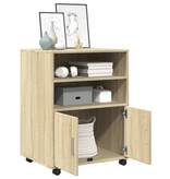 VidaXL Rolkast 60x48x81 cm bewerkt hout sonoma eikenkleurig
