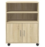 VidaXL Rolkast 60x48x81 cm bewerkt hout sonoma eikenkleurig