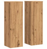 VidaXL Plantenstandaards 2 st 25x25x80 cm hout artisanaal eikenkleurig