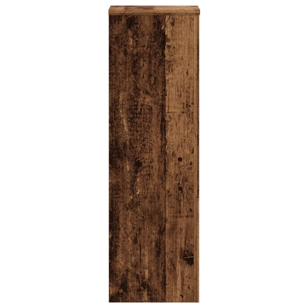 VidaXL Plantenstandaards 2 st 25x25x80 cm bewerkt hout oud houtkleurig