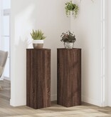 VidaXL Plantenstandaards 2 st 25x25x80 cm bewerkt hout bruin eiken