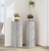 VidaXL Plantenstandaards 2 st 25x25x80 cm bewerkt hout betongrijs