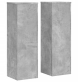 VidaXL Plantenstandaards 2 st 25x25x80 cm bewerkt hout betongrijs