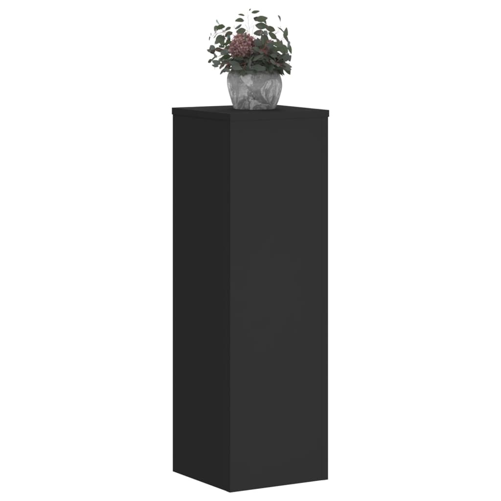 VidaXL Plantenstandaards 2 st 25x25x80 cm bewerkt hout zwart