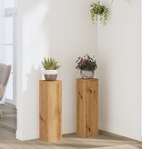 VidaXL Plantenstandaards 2 st 17x17x60 cm hout artisanaal eikenkleurig