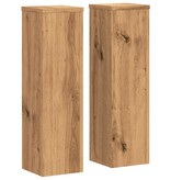 VidaXL Plantenstandaards 2 st 17x17x60 cm hout artisanaal eikenkleurig