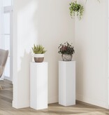 VidaXL Plantenstandaards 2 st 17x17x60 cm bewerkt hout wit