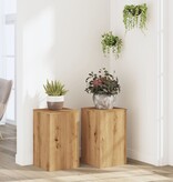 VidaXL Plantenstandaards 2 st 30x30x50 cm hout artisanaal eiken