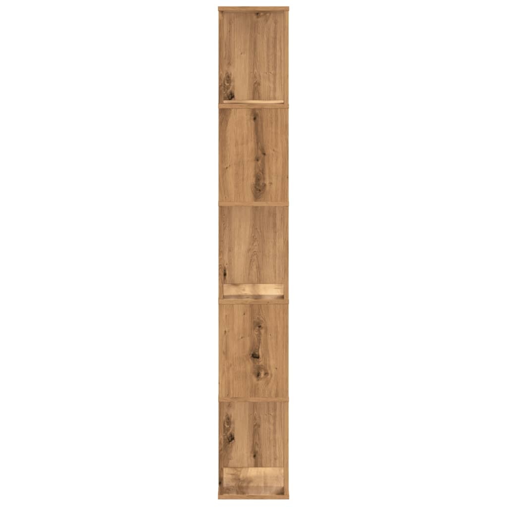 VidaXL Boekenkast 5-laags 45x23,5x162,5 cm hout artisanaal eikenkleur