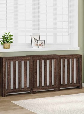 VidaXL Radiatorombouw 205x21,5x83,5 cm bewerkt hout bruin eikenkleurig