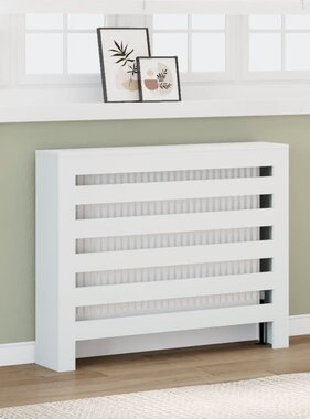 VidaXL Radiatorombouw 104x20x82 cm bewerkt hout wit