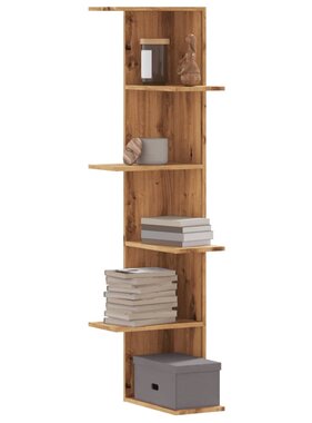 VidaXL Hoekwandschap 36,5x36,5x140 cm bewerkt hout artisanaal eiken