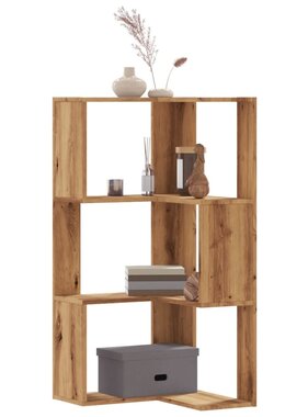 VidaXL Boekenkast 3-laags hoek 50x50x102 cm hout artisanaal eikenkleur