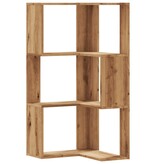 VidaXL Boekenkast 3-laags hoek 50x50x102 cm hout artisanaal eikenkleur
