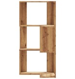 VidaXL Boekenkast 3-laags hoek 50x50x102 cm hout artisanaal eikenkleur