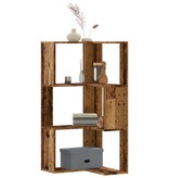 VidaXL Boekenkast 3-laags hoek 50x50x102 cm bewerkt hout oud houtkleur