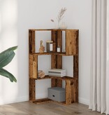 VidaXL Boekenkast 3-laags hoek 50x50x102 cm bewerkt hout oud houtkleur