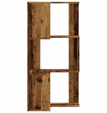 VidaXL Boekenkast 3-laags hoek 50x50x102 cm bewerkt hout oud houtkleur