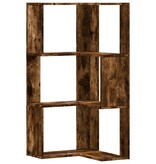 VidaXL Boekenkast 3-laags hoek 50x50x102 cm bewerkt hout gerookt eiken