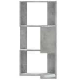 VidaXL Boekenkast 3-laags hoek 50x50x102 cm bewerkt hout betongrijs