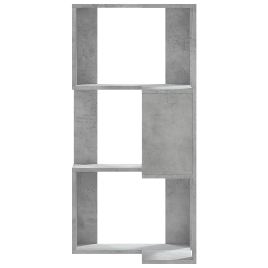 VidaXL Boekenkast 3-laags hoek 50x50x102 cm bewerkt hout betongrijs