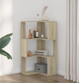 VidaXL Boekenkast 3-laags hoek 50x50x102 cm bewerkt hout sonoma eiken