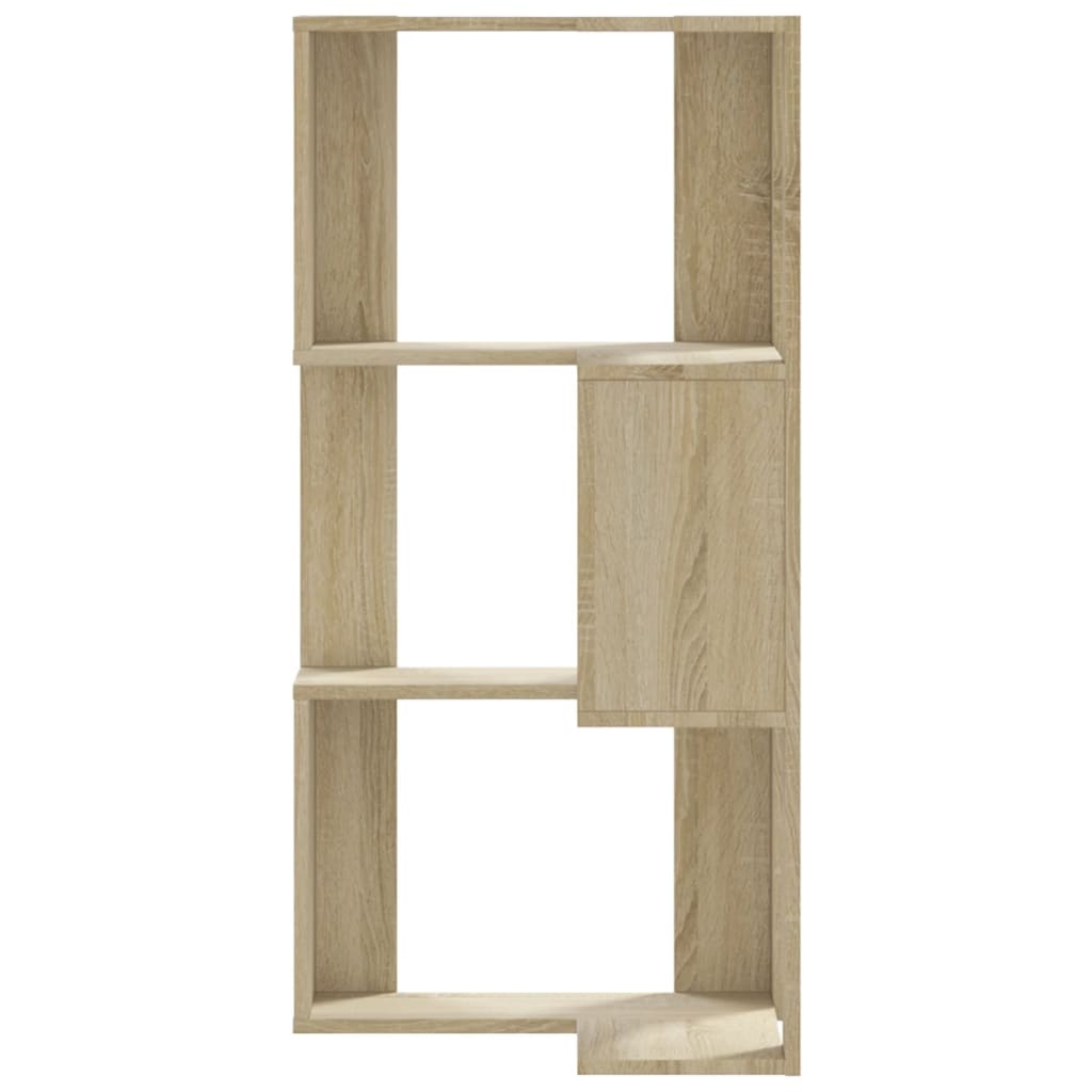 VidaXL Boekenkast 3-laags hoek 50x50x102 cm bewerkt hout sonoma eiken