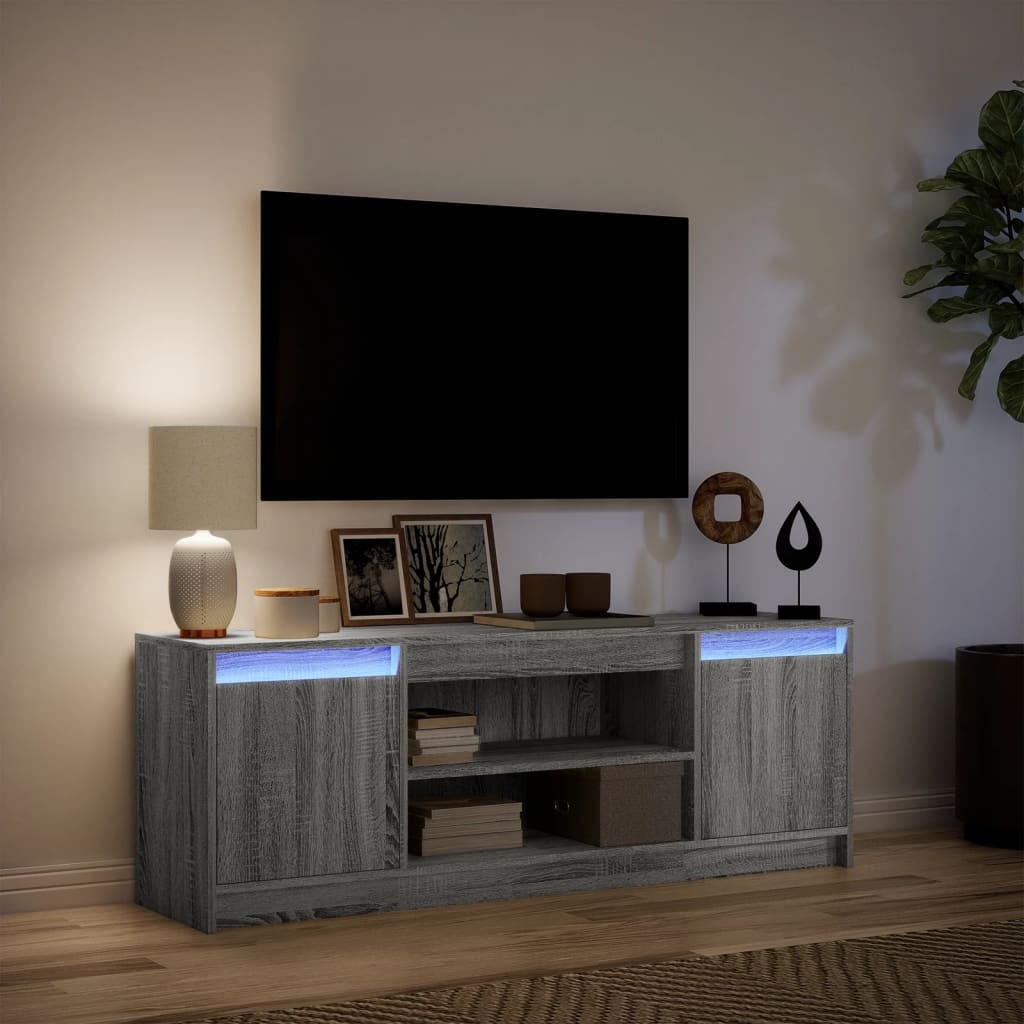 VidaXL Tv-meubel met LED 139,5x34x50 cm bewerkt hout grijs sonoma