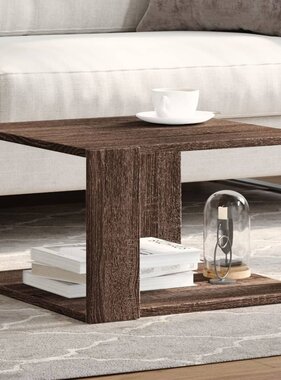 VidaXL Salontafel 51,5x51,5x30 cm bewerkt hout bruin eikenkleurig
