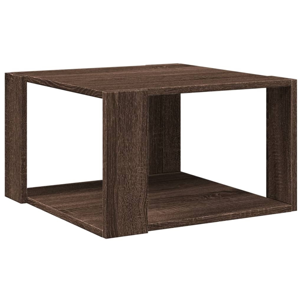VidaXL Salontafel 51,5x51,5x30 cm bewerkt hout bruin eikenkleurig