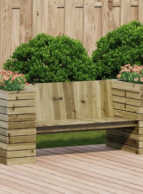 VidaXL Bankje met plantenbakken 167,5x60x65 cm grenenhout