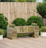 VidaXL Bankje met plantenbakken 167,5x60x65 cm grenenhout
