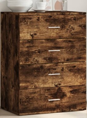 VidaXL Dressoir 60x39x80 cm bewerkt hout gerookt eikenkleurig