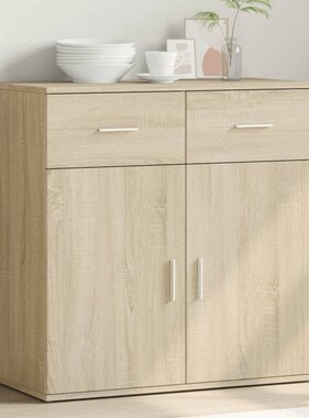 VidaXL Dressoir 79x38x80 cm bewerkt hout sonoma eikenkleurig