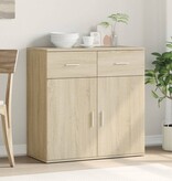VidaXL Dressoir 79x38x80 cm bewerkt hout sonoma eikenkleurig