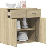 VidaXL Dressoir 79x38x80 cm bewerkt hout sonoma eikenkleurig