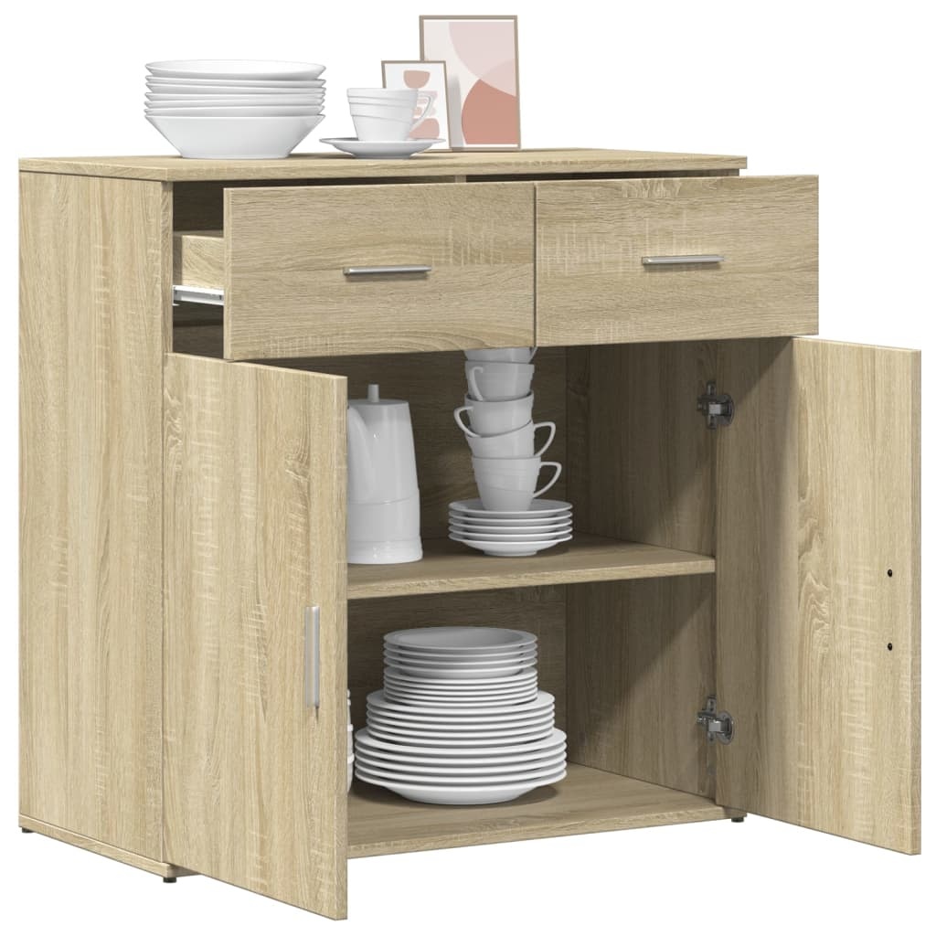 VidaXL Dressoir 79x38x80 cm bewerkt hout sonoma eikenkleurig